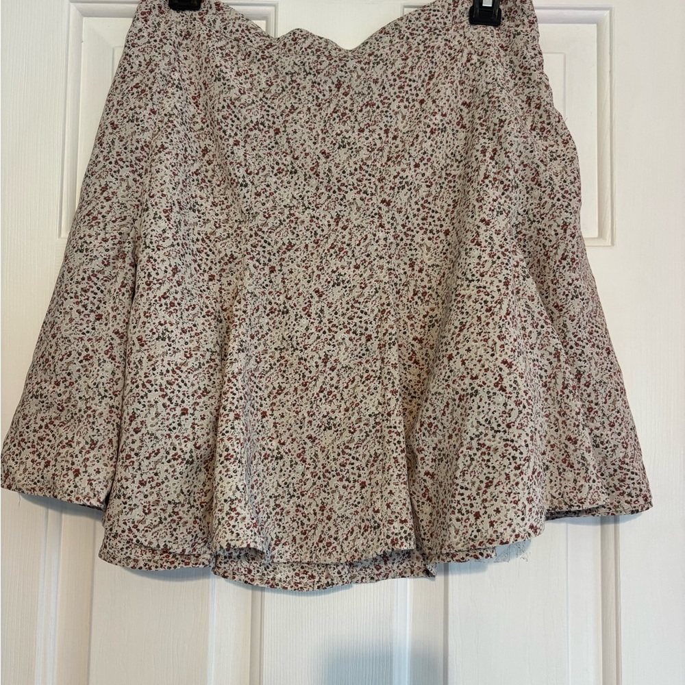 Wishlist Tan and Brown Mini Fit and Flare Skirt